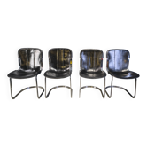 4 chaises de salle à manger par Willy Rizzo pour Cidue, années 1970