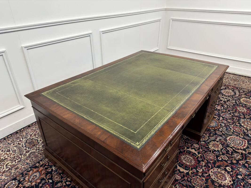 Large Antique English Desk Partnerdesk
