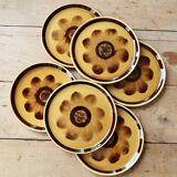 6 assiettes à dessert anciennes faïence Sarreguemines Digoin modèle Rimini