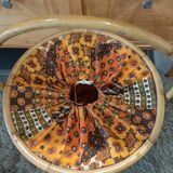 Travailleuse rotin vintage