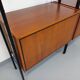 Vintage Italian double modular shelf bookcase in teak and metal