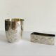 Art Nouveau silver-plated napkin holder with hallmark + case