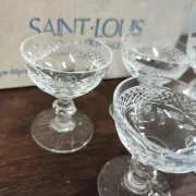 6 crystal digestif glasses from Saint Louis Trianon.