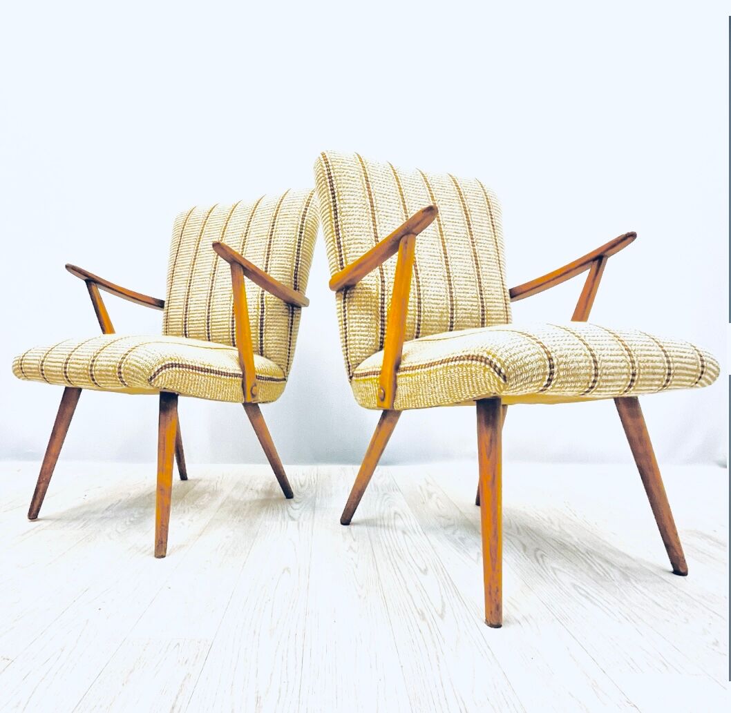 A pair vintage Cocktail chairs with stripes