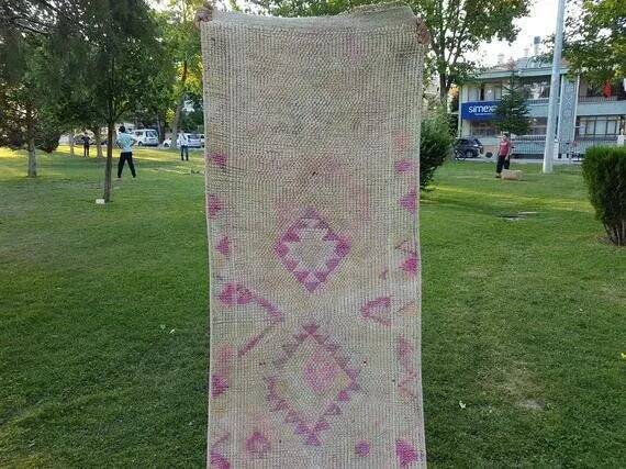 Vintage Turkish hallway rug 78x351 cm