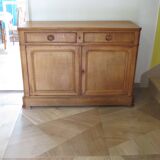 Old - Beautiful solid oak sideboard - 2 doors - 2 drawers in golden oak color