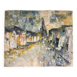 Main Street, knife technique, signed M Attal 1974