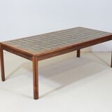 Rosewood and ceramic coffee table