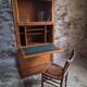 French modular secretary in oak with display case, 1950s.