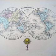 Antique world map, printed in 1852