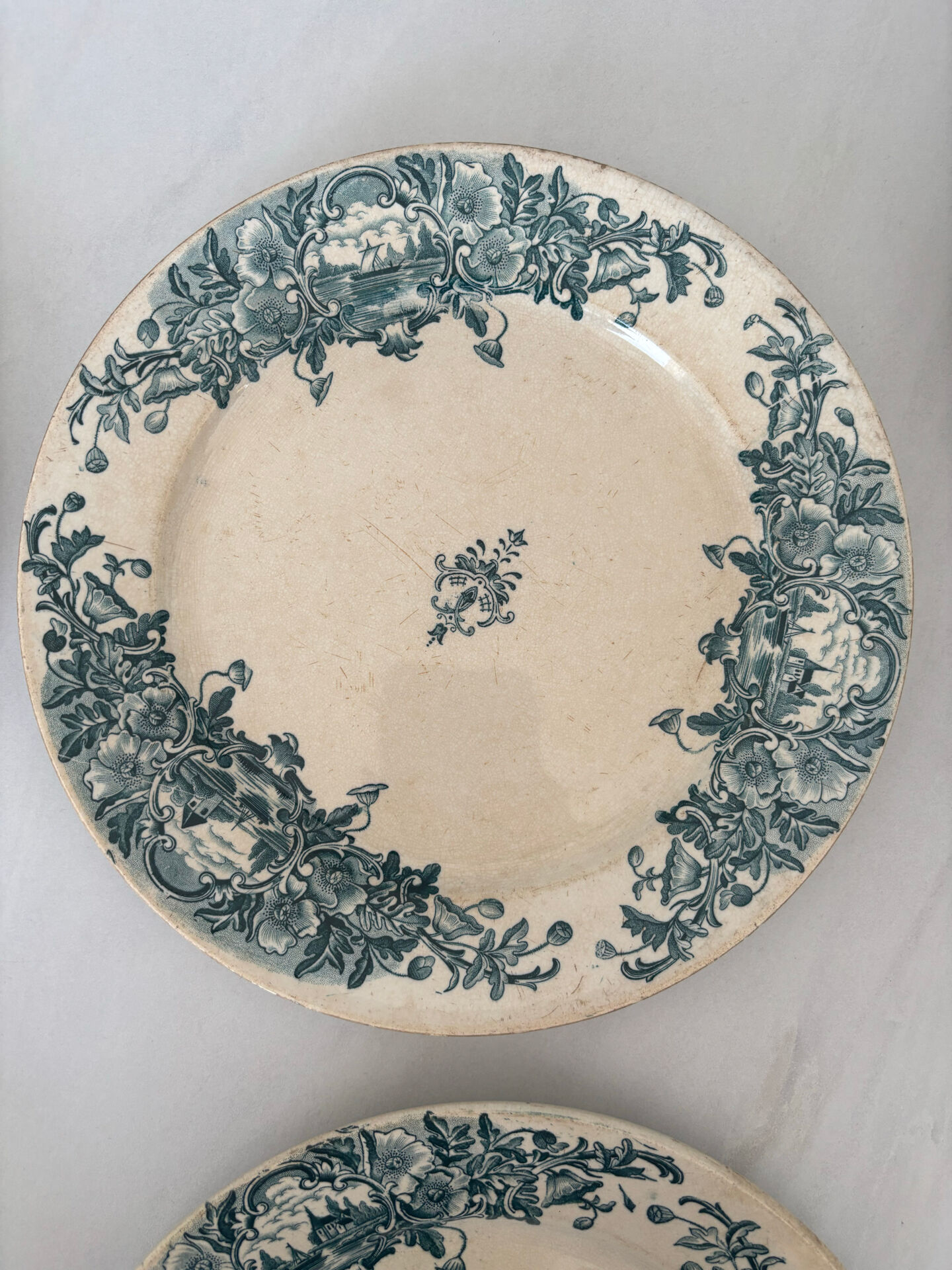 Iron Earth Plate Badonviller Marine • Romantic blue decor • Plate