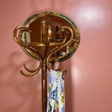 Coat rack on curved wooden stand, Baumann or Thonet style parrot