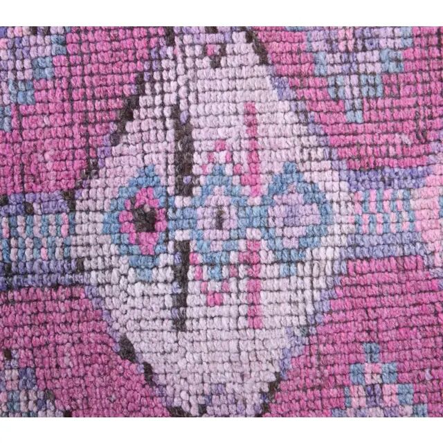 1970s Turkish handmade wool purple runner rug 76x340