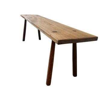 Banc / canapé vintage en bois avec pieds coniques