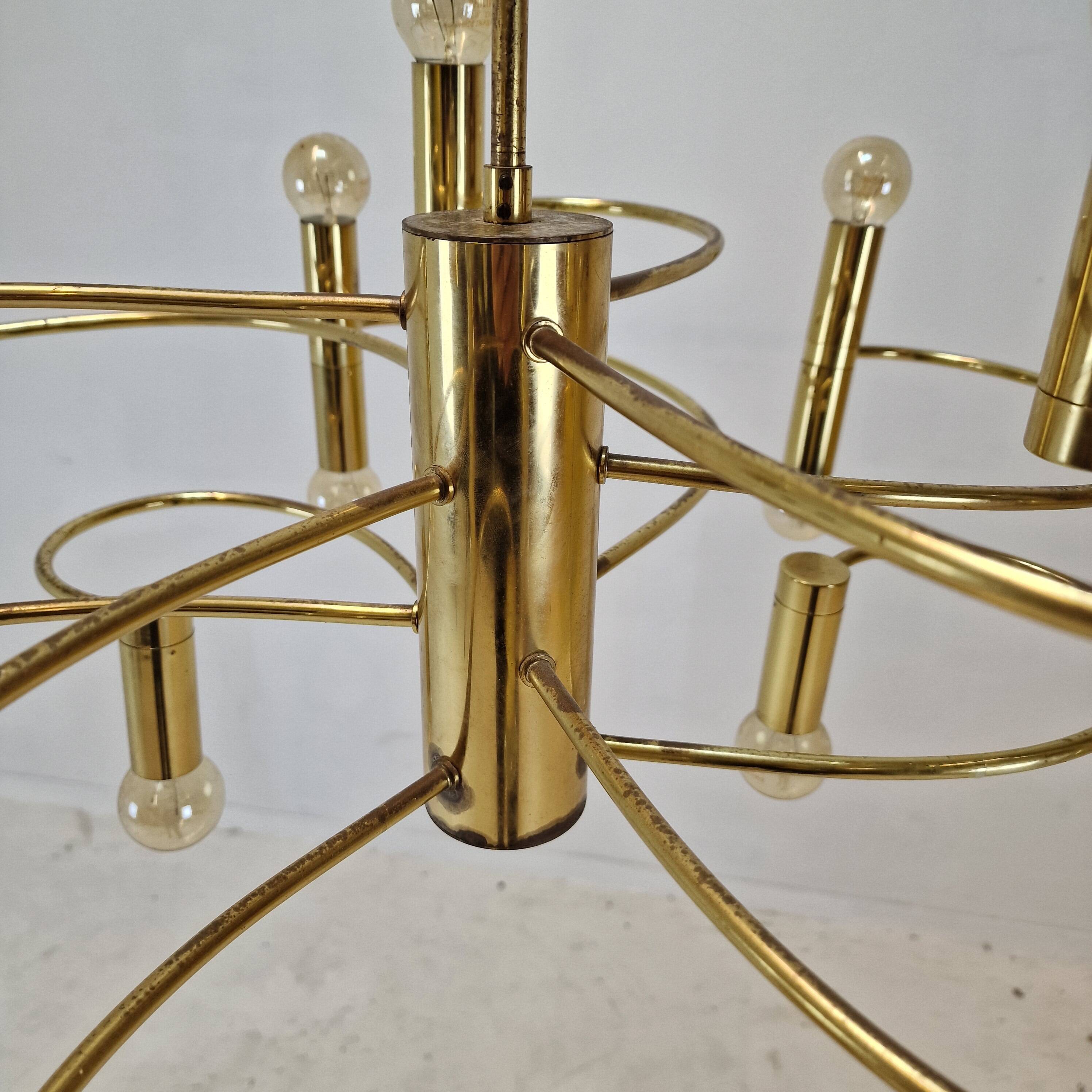 Mid Century Chandelier Designed by Sciolari, 1970's (2 available)
