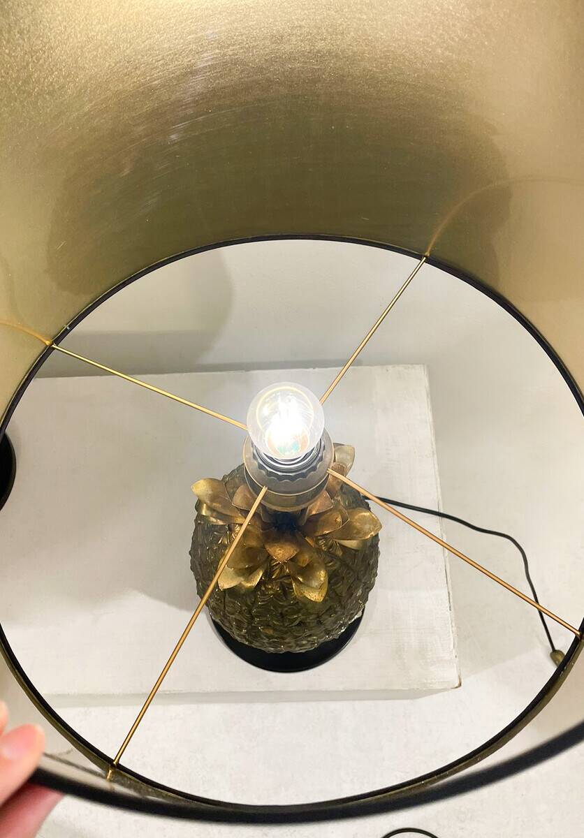 Pair Of Brass Pineapple Table Lamps