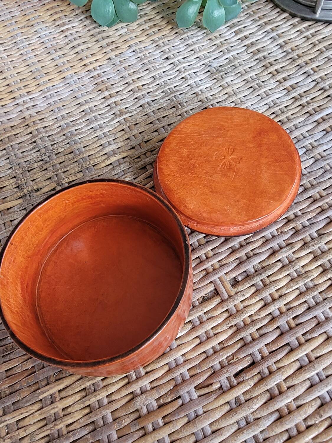 Orange leather box