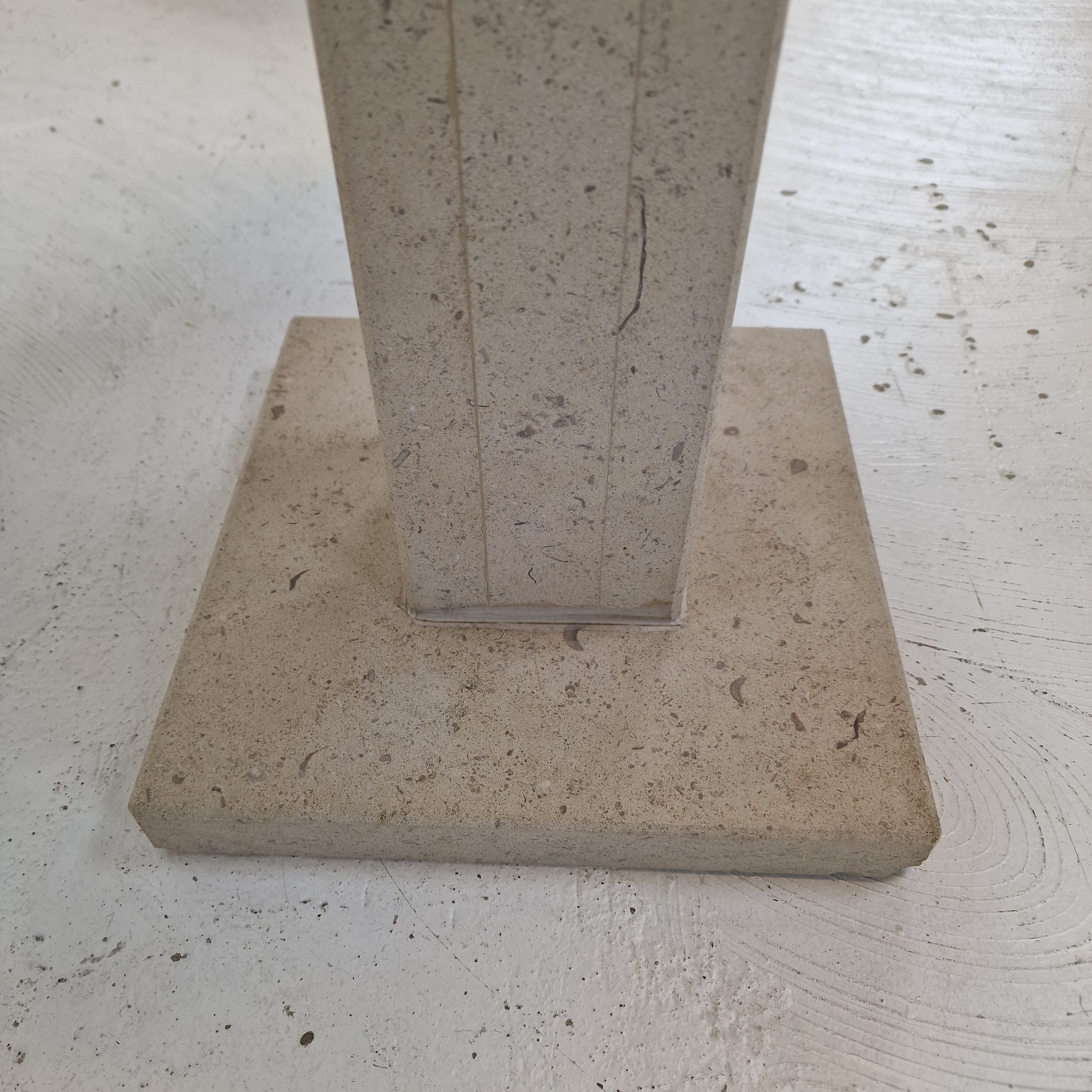 Set of 2 Italian Travertine for Stone Pedestals or Side Tables, 1980's