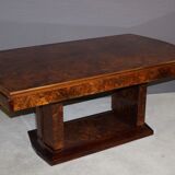 Art deco table in mahogany and elm magnifying glass circa 1930