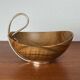 Mid-Century Modern Teak and Silver Plated Metal Bowl from Grasoli, Italy, 1960s