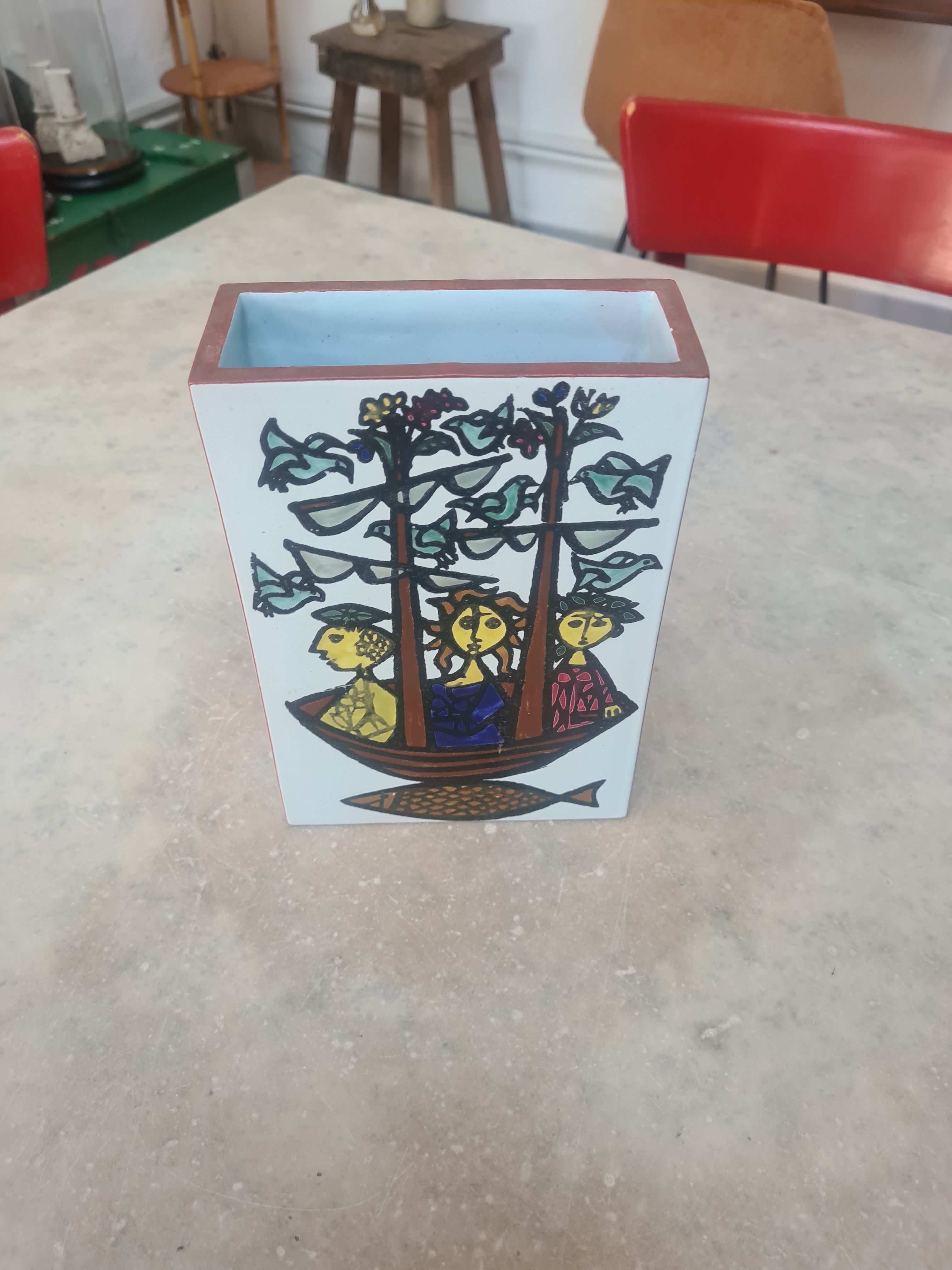 Swedish ceramic vase by stig lindberg signed