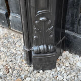 Louis XV style fireplace in black Belgian marble, circa 1880.