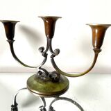 Art Deco Swedish Grace  candleholder in Varnish Verdigris Brass
