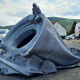 Elements of ancient architecture,  pair of beef's eye in zinc nineteenth century