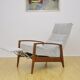 Mid-century armchair with folding footrest, 1960s