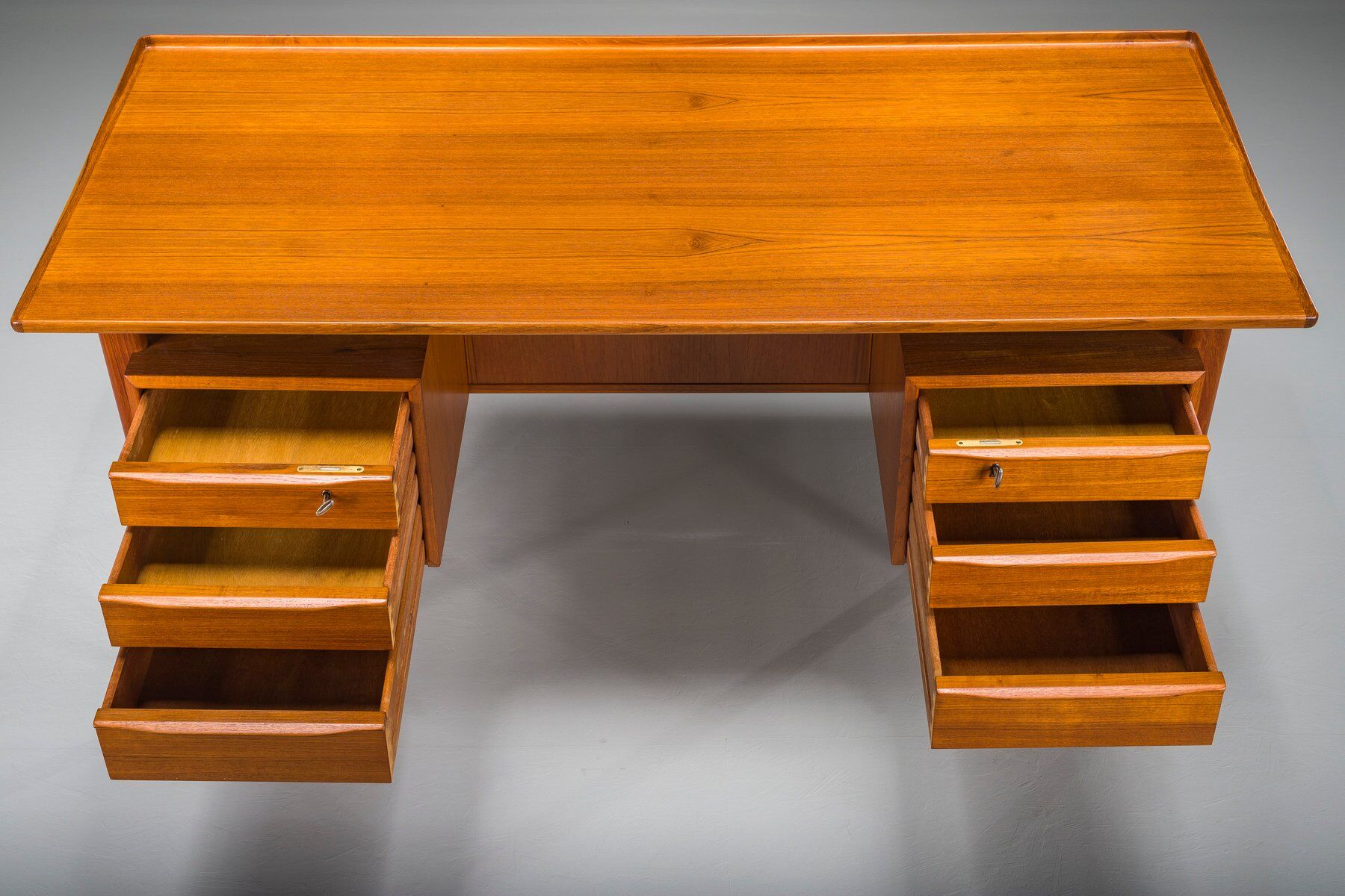Danish teak desk by Peter Lovig Nielsen for Hedensted Mobelfabrik, 1974