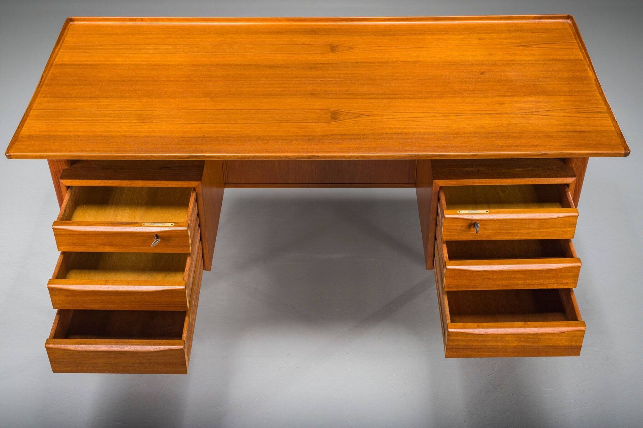 Danish teak desk by Peter Lovig Nielsen for Hedensted Mobelfabrik, 1974