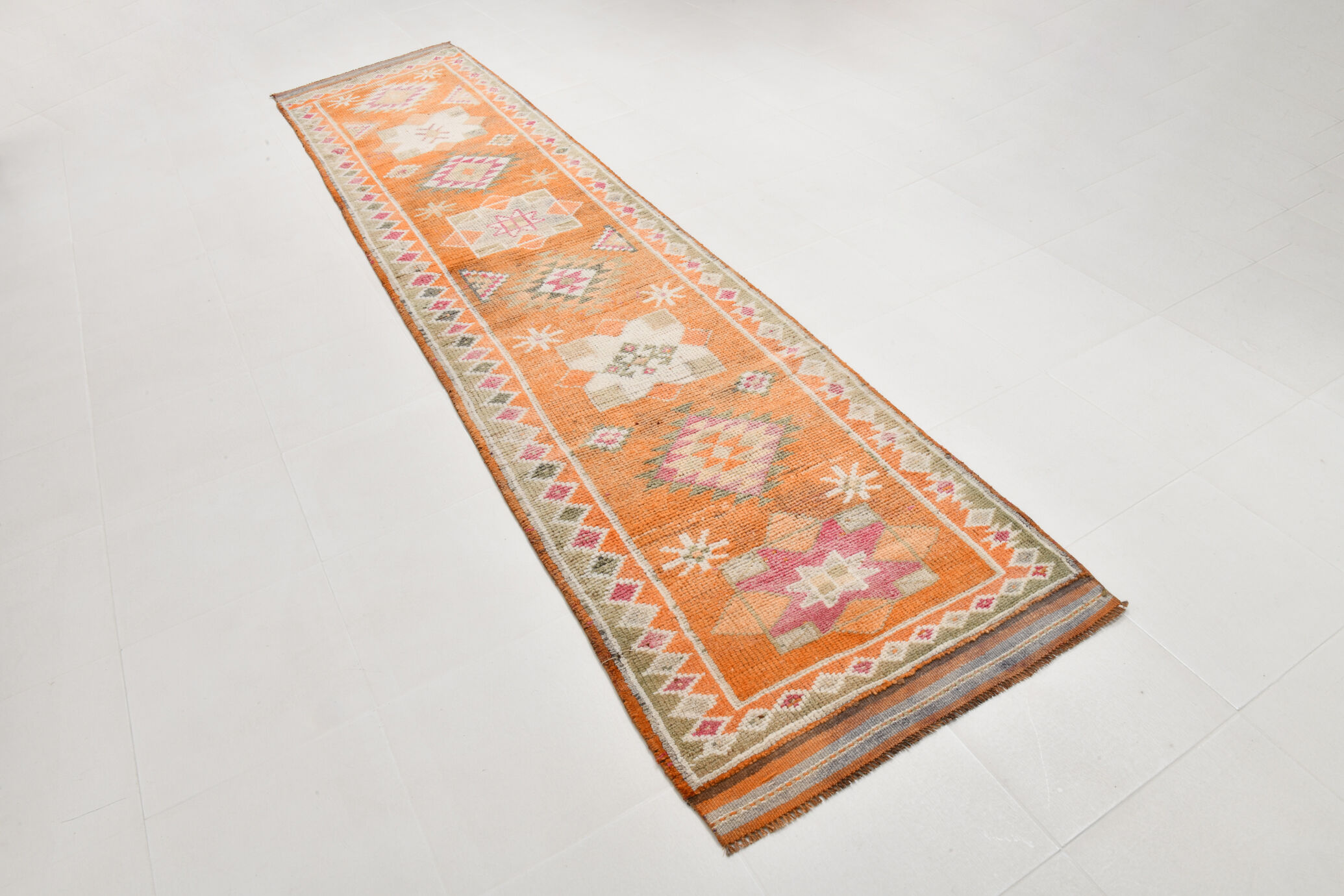 3x13 vintage modern runner rug, 87x391cm