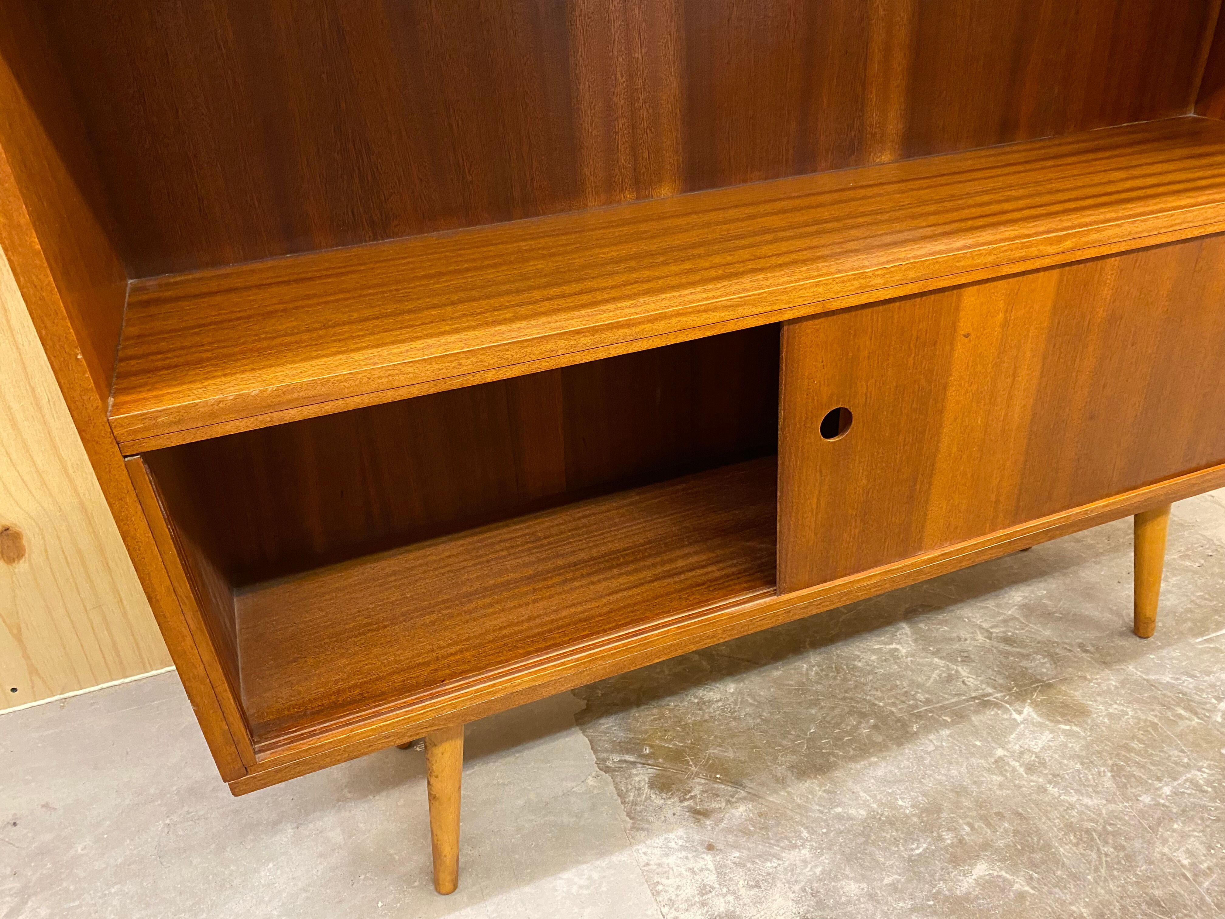 Vintage Mid-Century Teak Book Cabinet, 1950s