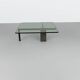 KW-1 glass and travertine coffee table by Hank Kwint for Metaform 1980s