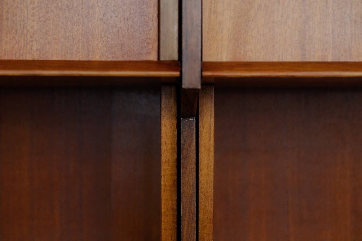 Vintage Mid-Century Danish Modern Teak Sideboard with Hand-Painted Pattern