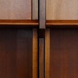 Vintage Mid-Century Danish Modern Teak Sideboard with Hand-Painted Pattern