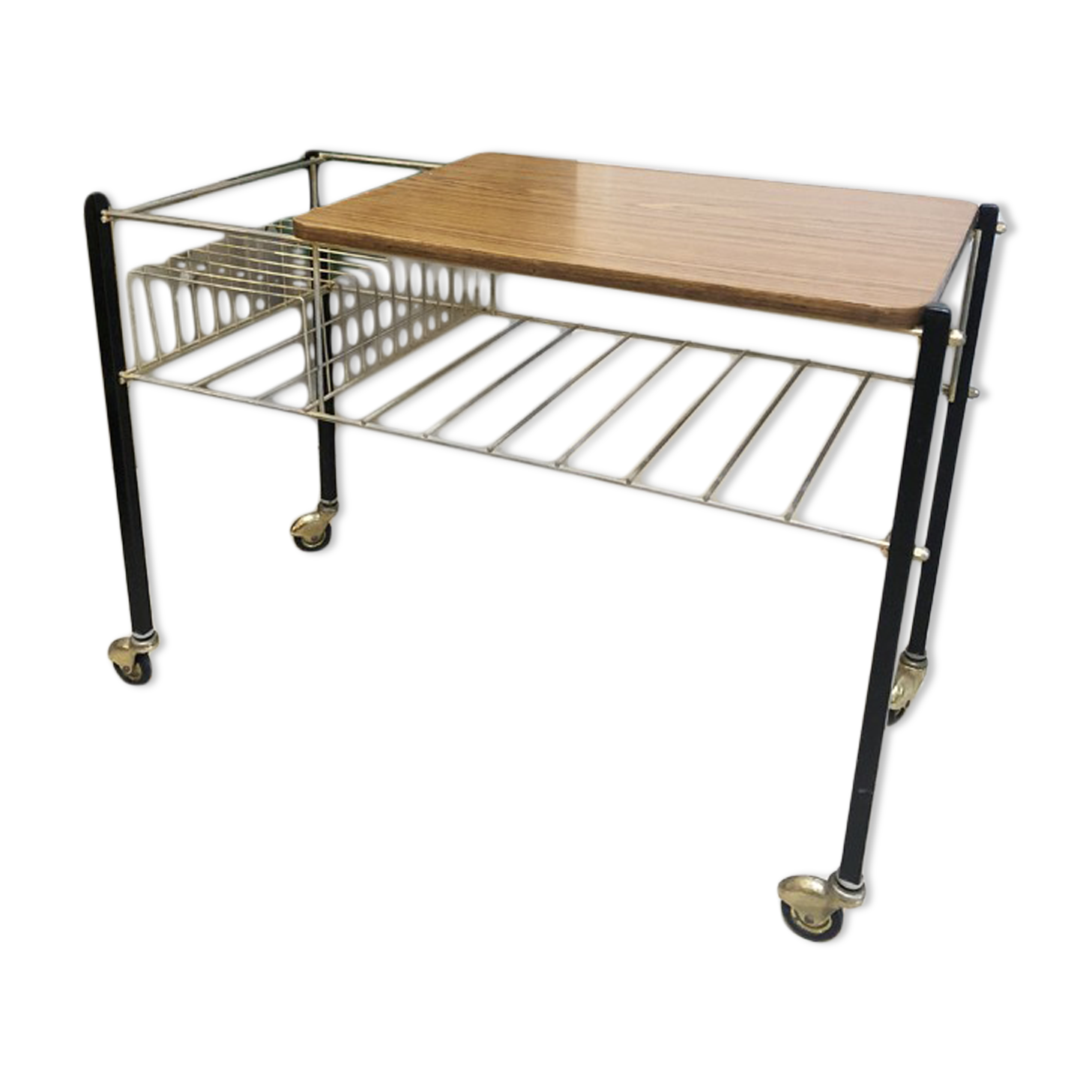 Vinyl door table with wheels, 1970