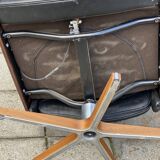 Leather  reclining chair and ottoman