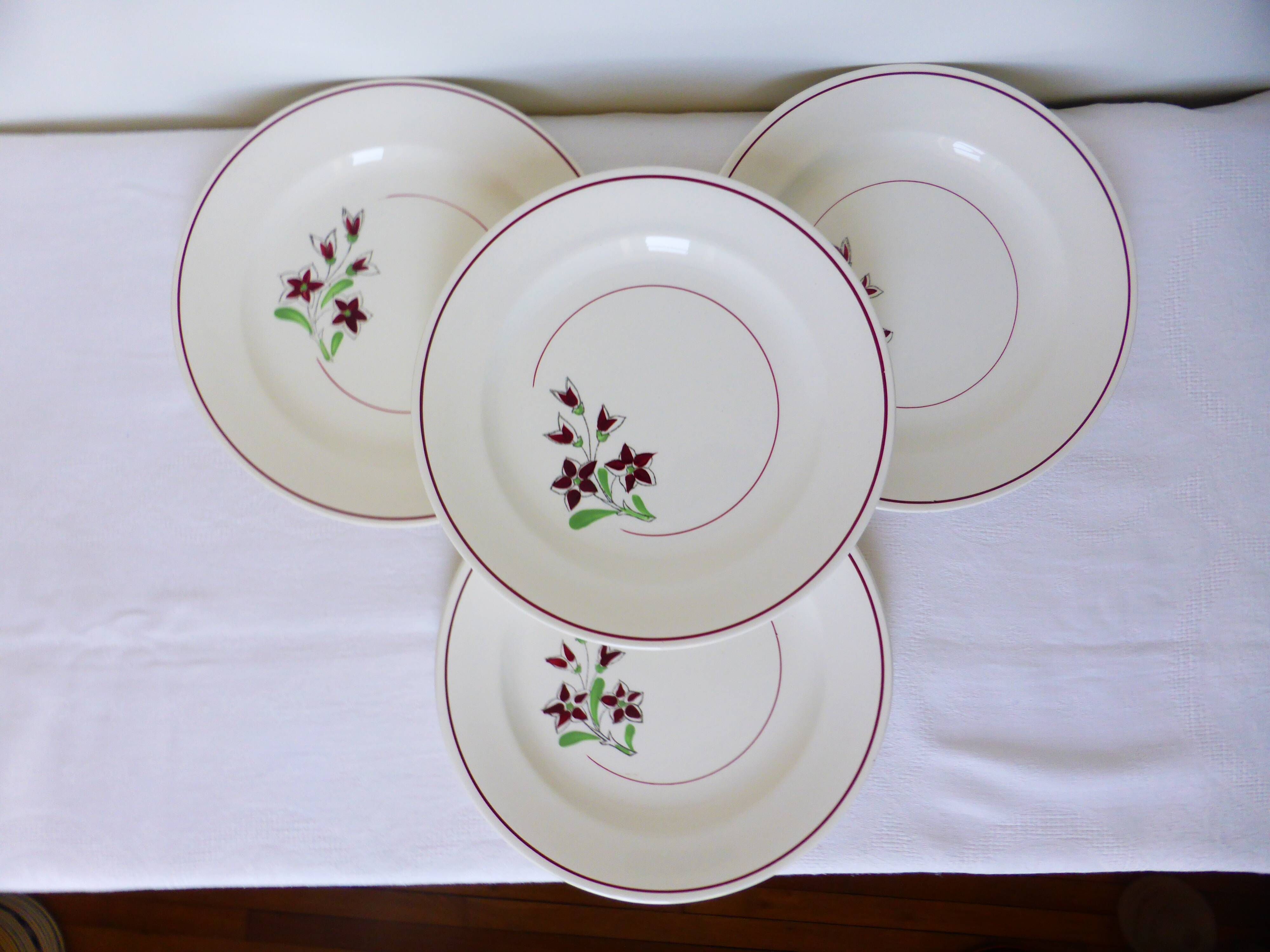 Set of 4 vintage dinner plates from the Salins factory 210636