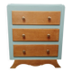 Small 3-drawer chest of drawers, green and wood