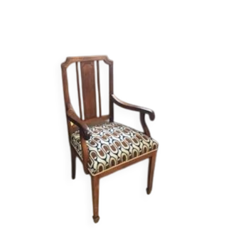 Art Deco armchair, authentic, wooden armrests