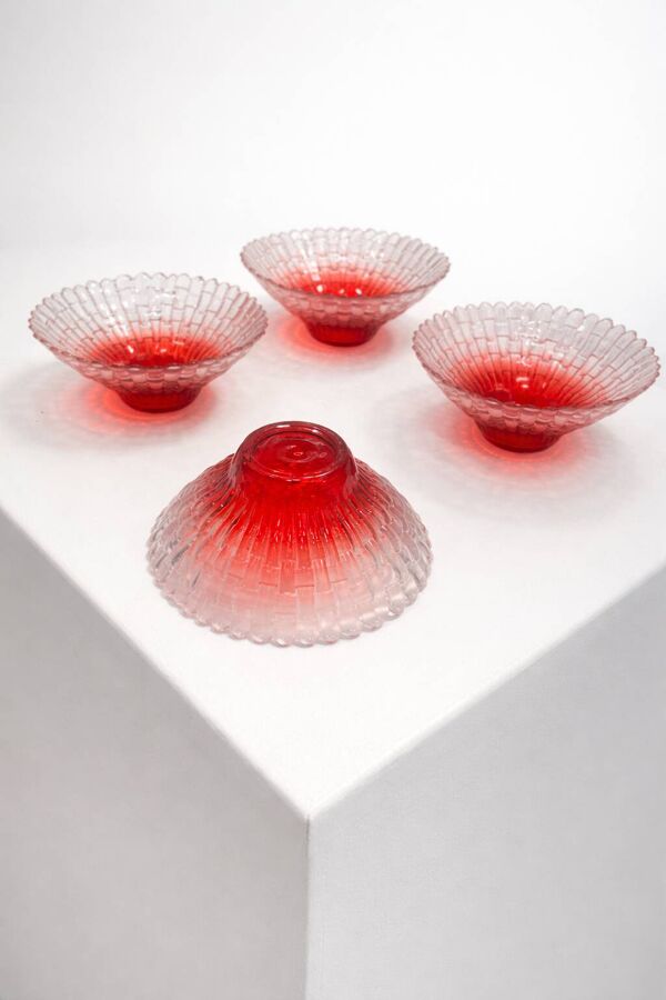 Lot de 4 coupelles vintage en verre