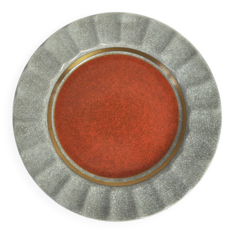 Royal Copenhagen Crackle glaze porcelain ashtray, Denmark 1950s