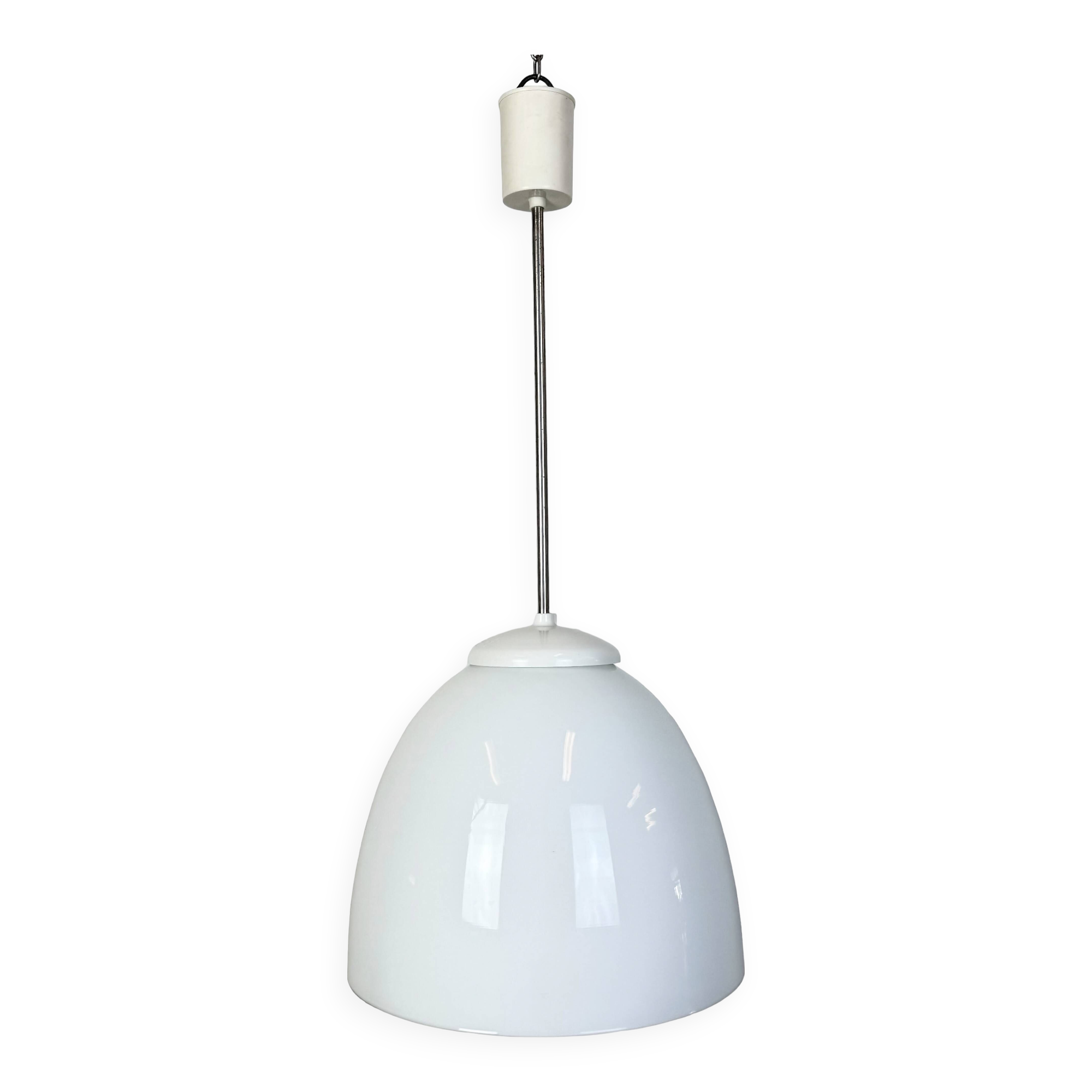 Vintage Chandelier with Milk Glass from Elektrosvit, 1960s