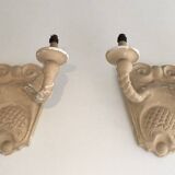 Pair of plaster wall lights