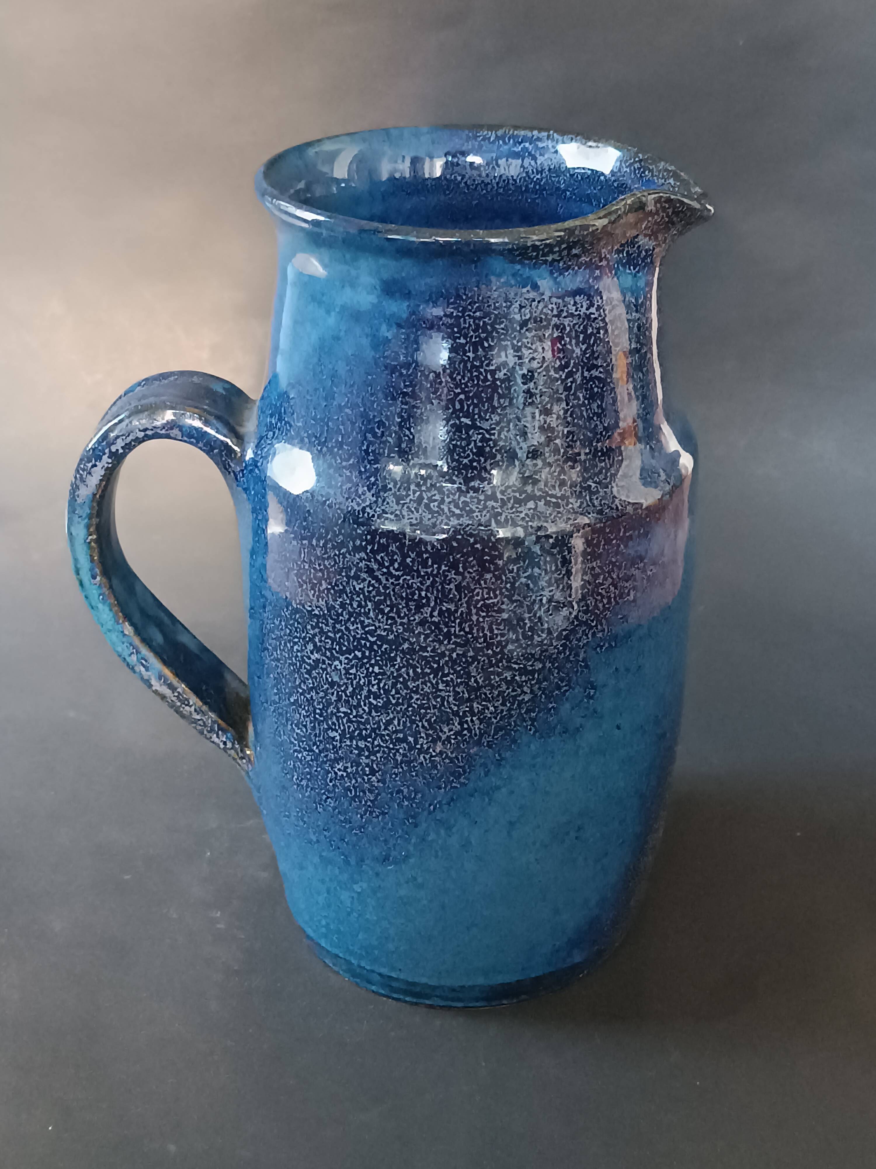 Blue stoneware jug La Combe du Lac Lamoura