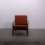 Mid-century easy chair in teak and cane circa 1970