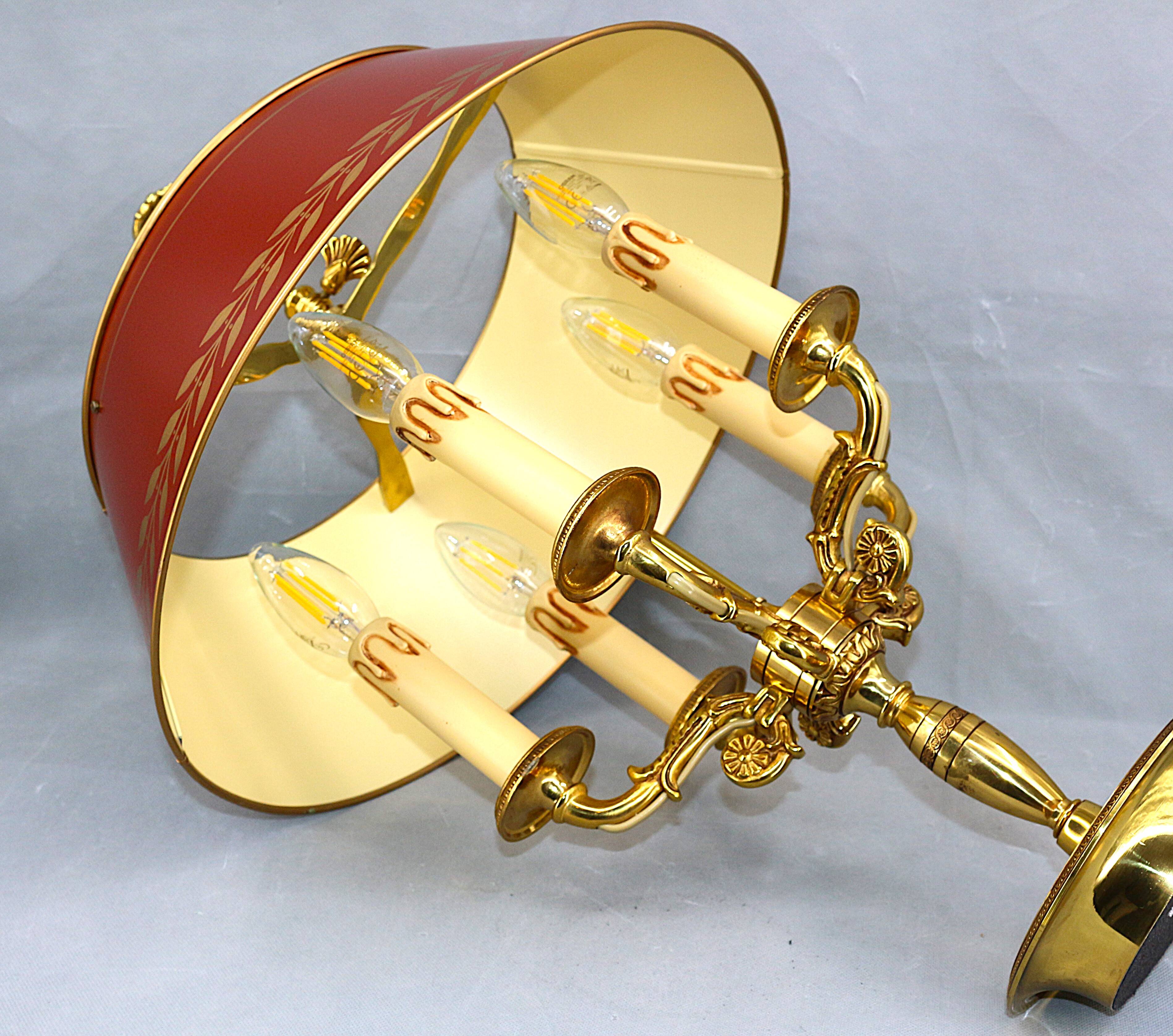 Bronze Bouillotte Lamp in Solid Empire Style Five Lights * Lucien Ga