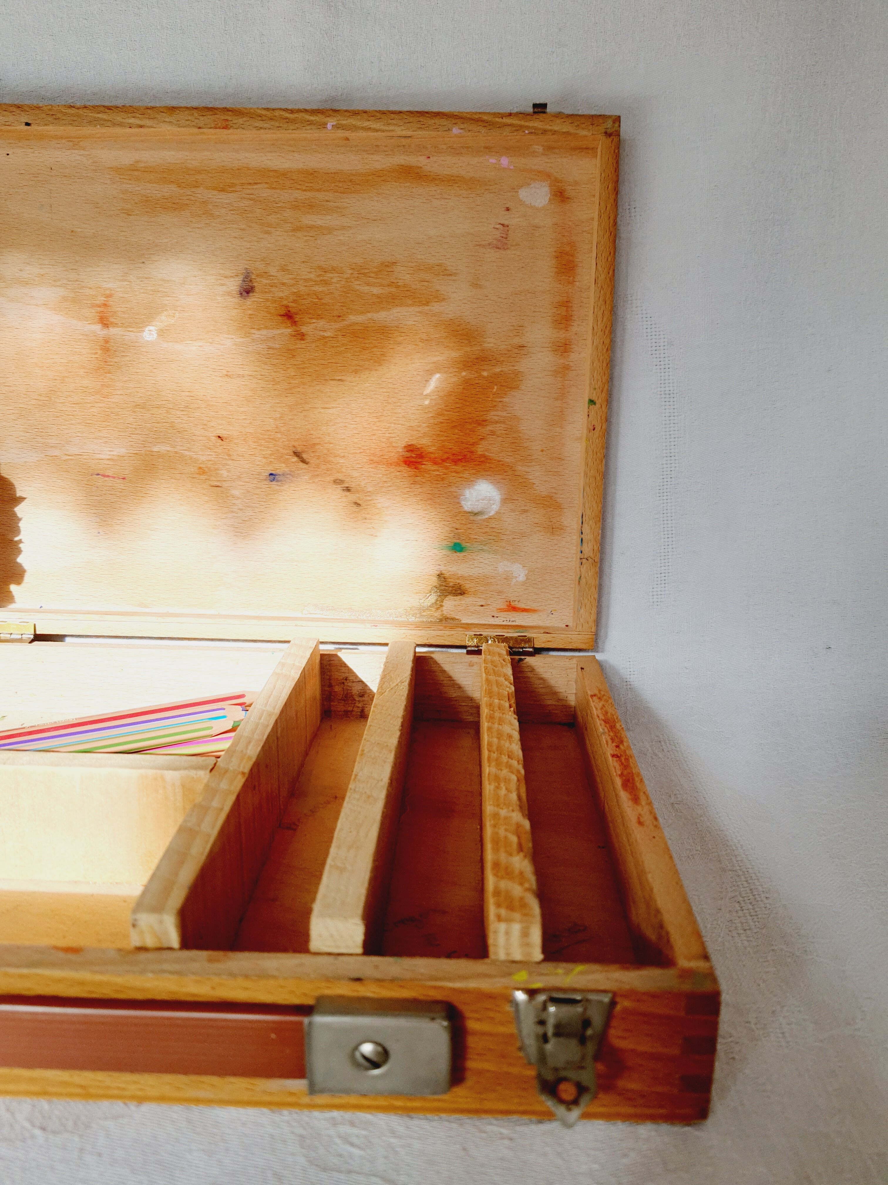 Pencil and vintage paint malette