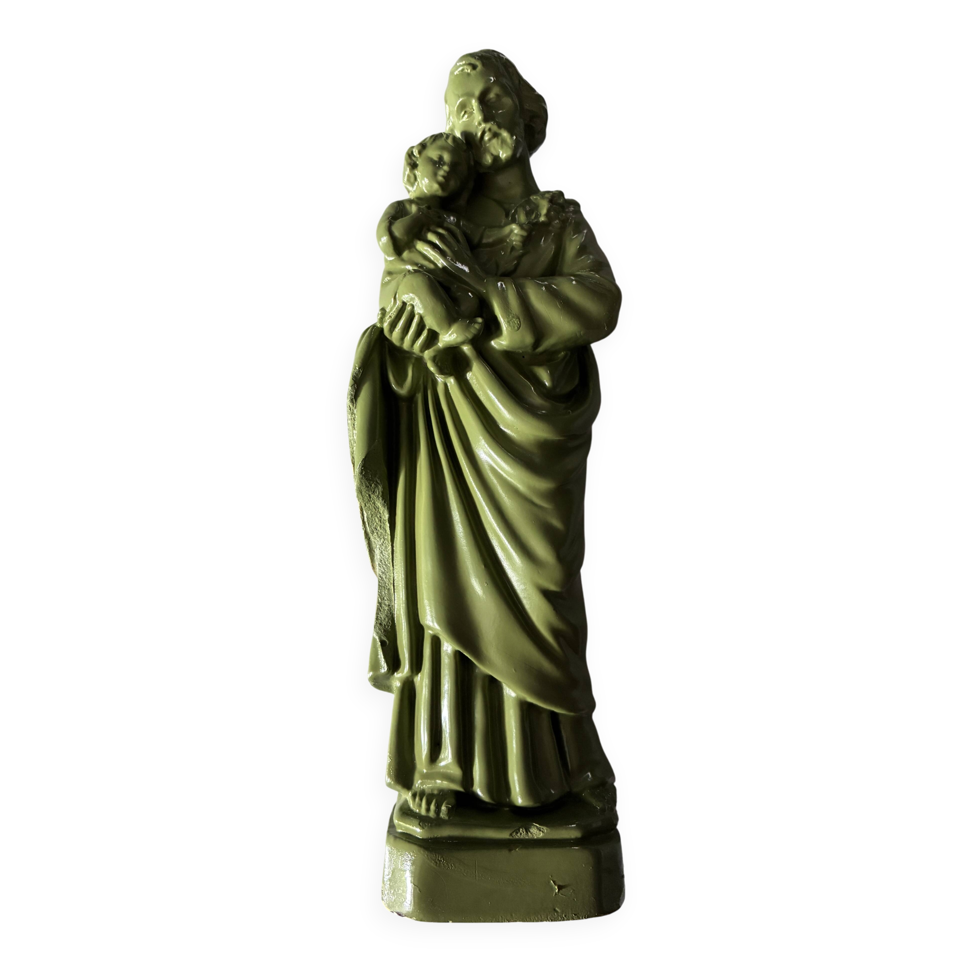 Statuette St Joseph et l'enfant Jésus décalée